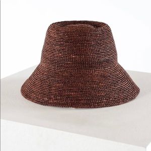 Janessa Leone Felix packable straw hat in Chocolate. Sold out online. Like new.